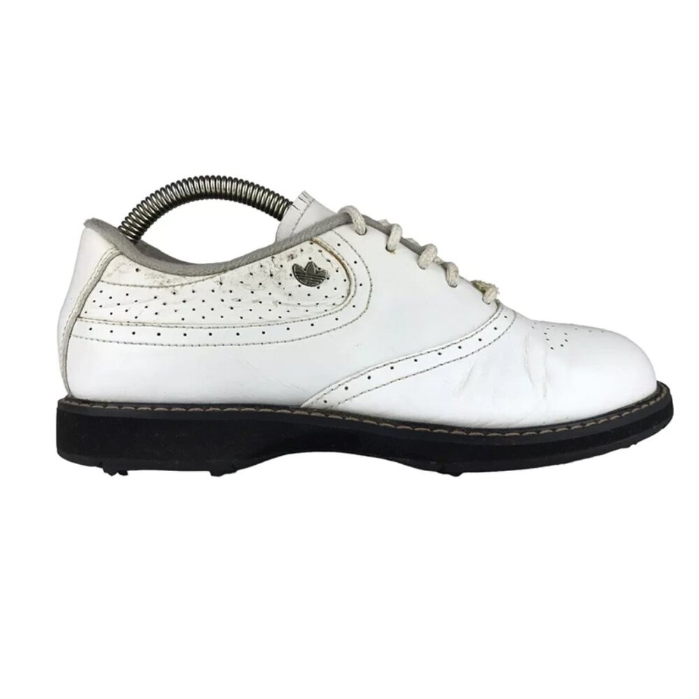 Adidas Womens White Leather Low Top Lace Up Activewear Golf Shoes Size US 6 L